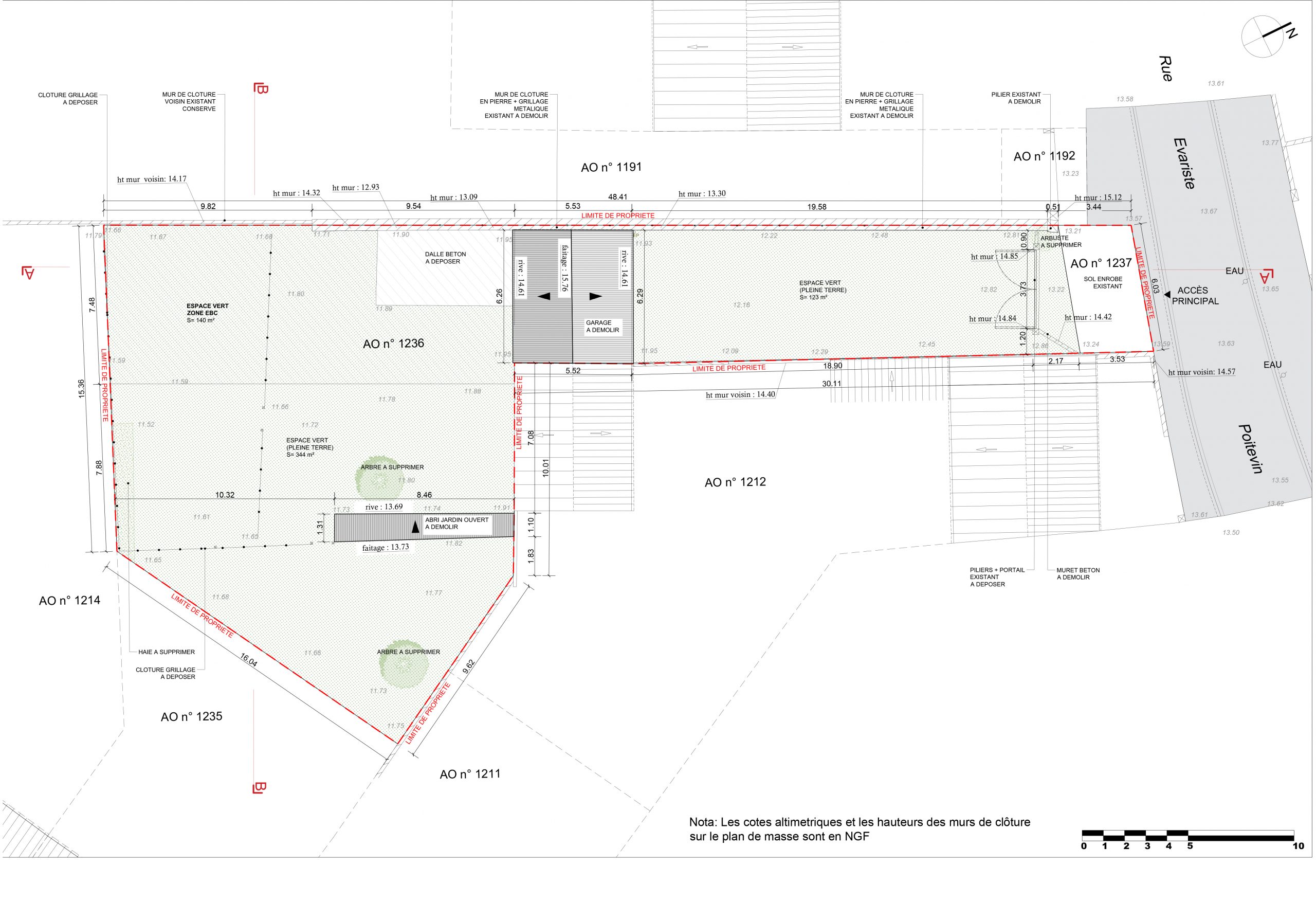 PLAN MASSE – existant Maison aytre PLAN MASSE - existant Maison aytre